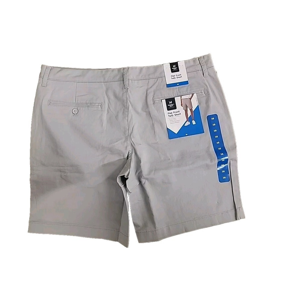 NWT Members Mark Men's Flat Front Twill Short Grey 40
